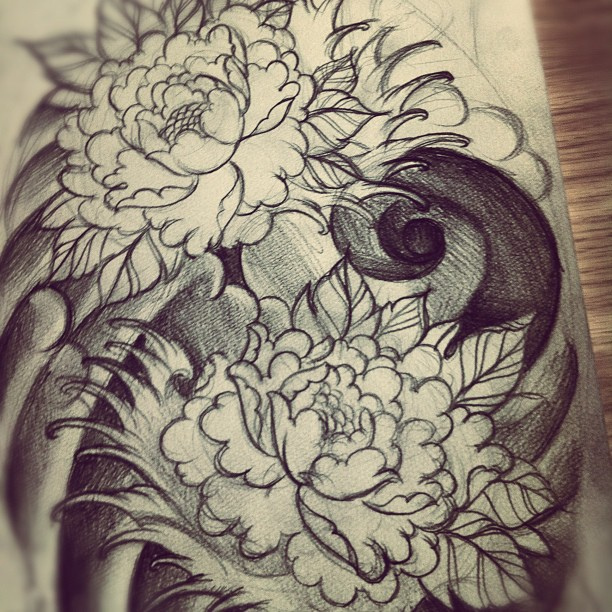 612x612 Roughsketch For An Upcoming - Japanese Water Sketch