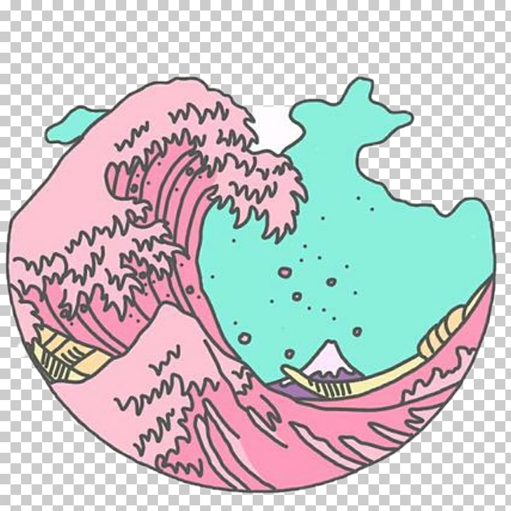 728x728 Japan Kavaii The Great Wave Off Kanagawa Anime Drawing, Japan Png - Japanese Wave Sketch