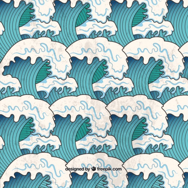 626x626 Japanese Waves Vector Free Download - Japanese Wave Sketch