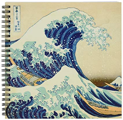 425x414 3drose Llc Db 155631 1 Drawing Book, 8 By 8 Inch, The - Japanese Wave Sketch