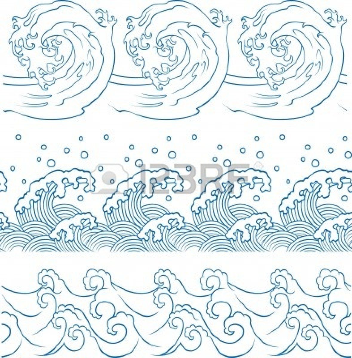 1179x1200 Ocean Wave Repeated Pattern Stock Vector - Japanese Wave Sketch
