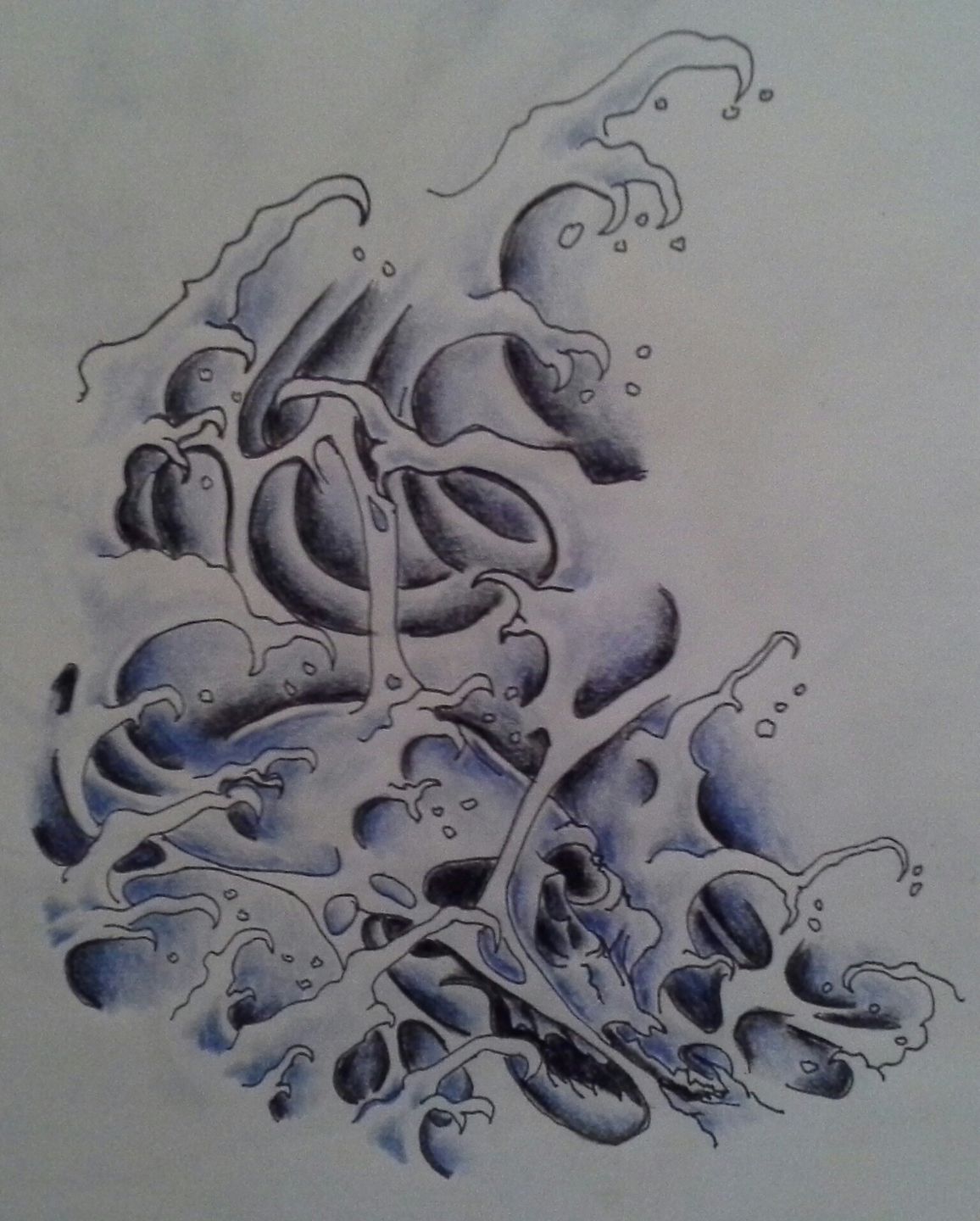 1156x1440 Paulrowetattoojapanese Waves Sketch Sketch Japanese Waves Water - Japanese Wave Sketch