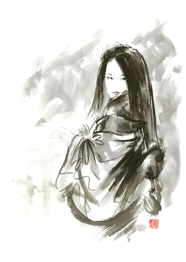 637x900 Geisha Japanese Woman Beauty Maiko Geiko Portrait Beautiful Face - Japanese Woman Sketch