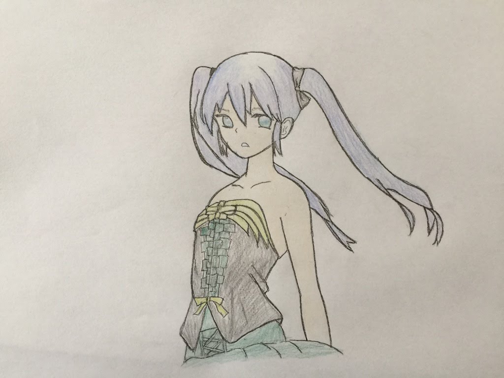1024x768 How To Draw Miku Japanese Girl Manga Colored Pencil - Japanese Woman Sketch