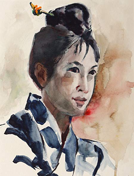 450x590 Portrait Of A Japanese Woman (P4.9) Eve Nethercott - Japanese Woman Sketch