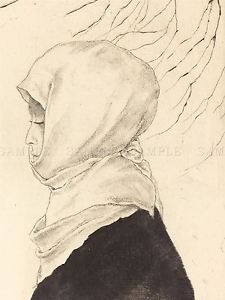 225x300 Emil Orlik German Japanese Woman Winter Dress Old Art Painting - Japanese Woman Sketch