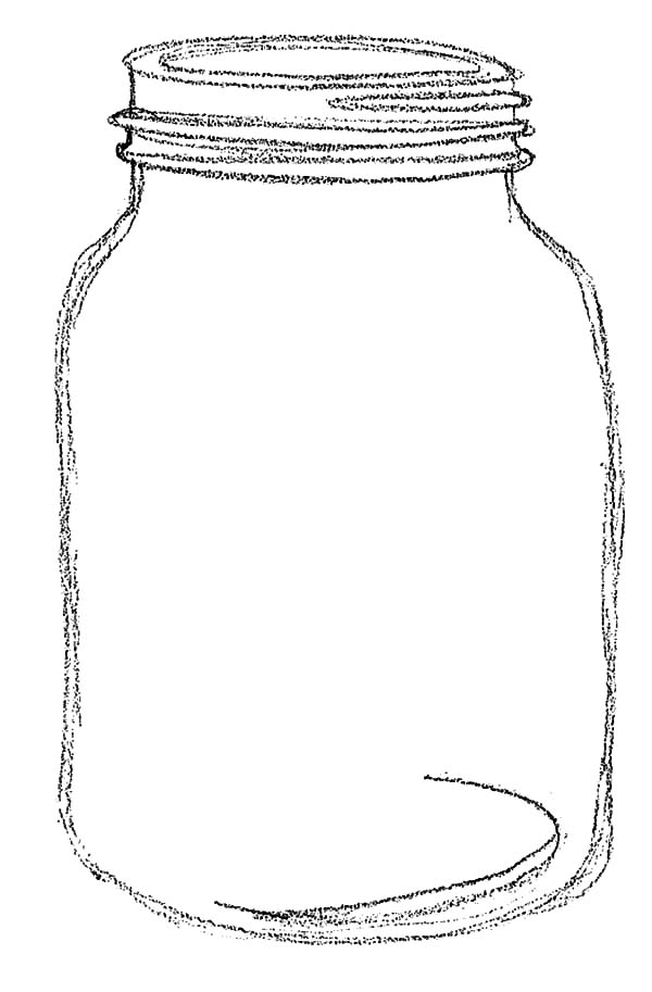 600x913 Jar Coloring Pages - Jar Sketch
