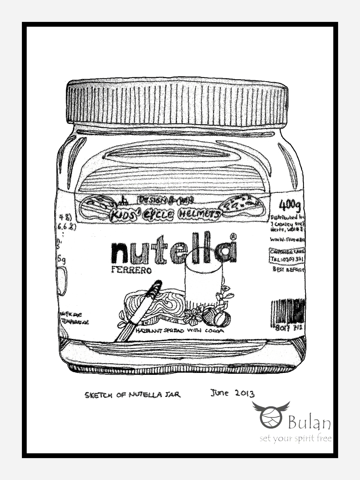 1200x1600 Sketch Of The Day No 65 Nutella Jar - Jar Sketch