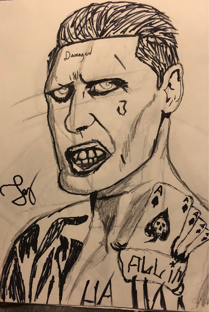 428x640 A Rough Sketch Of Jared Leto As The Joker - Jared Leto Joker Sketch