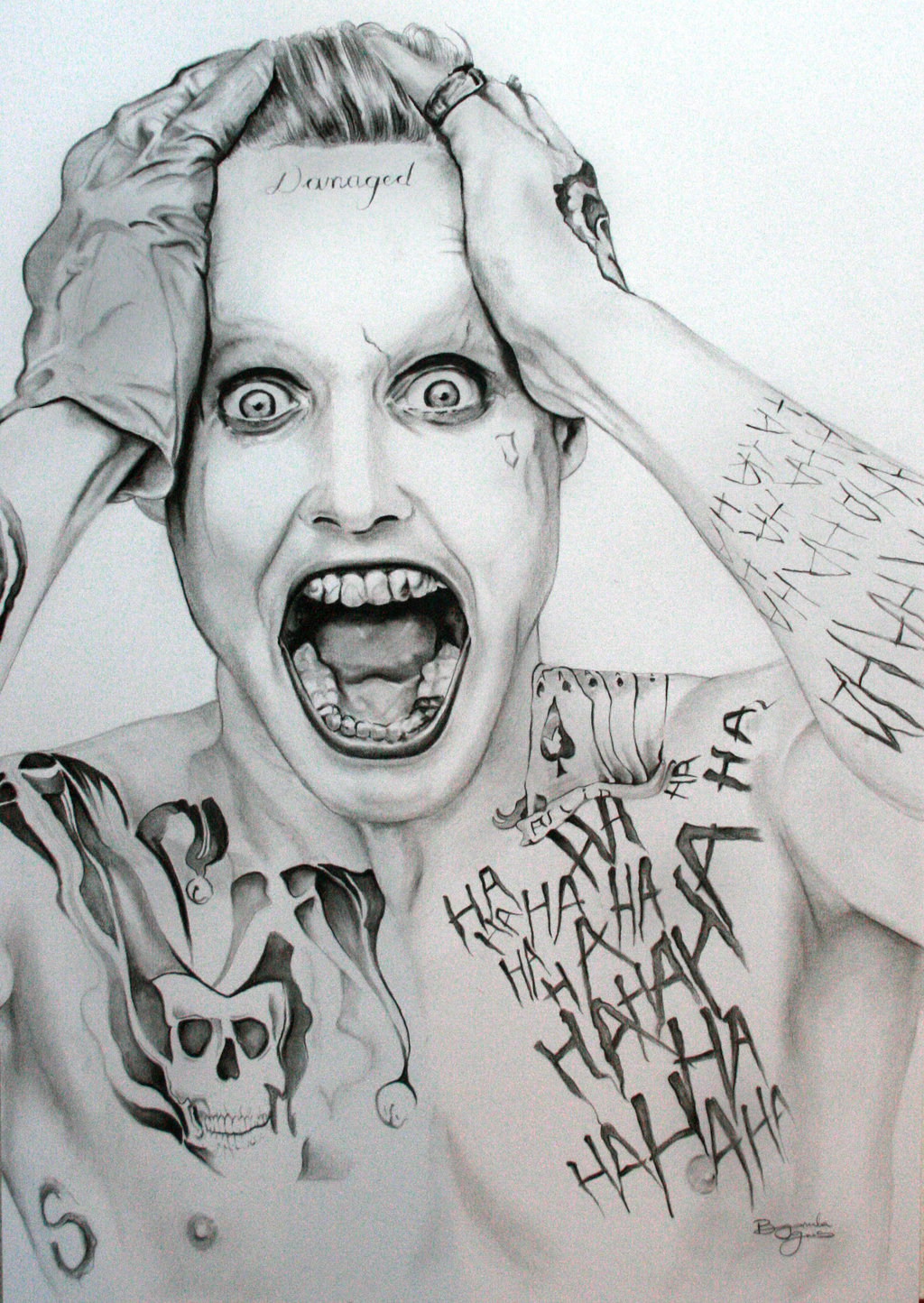 1024x1444 Jared Leto Joker High Quality Drawing Drawing Skill - Jared Leto Joker Sketch