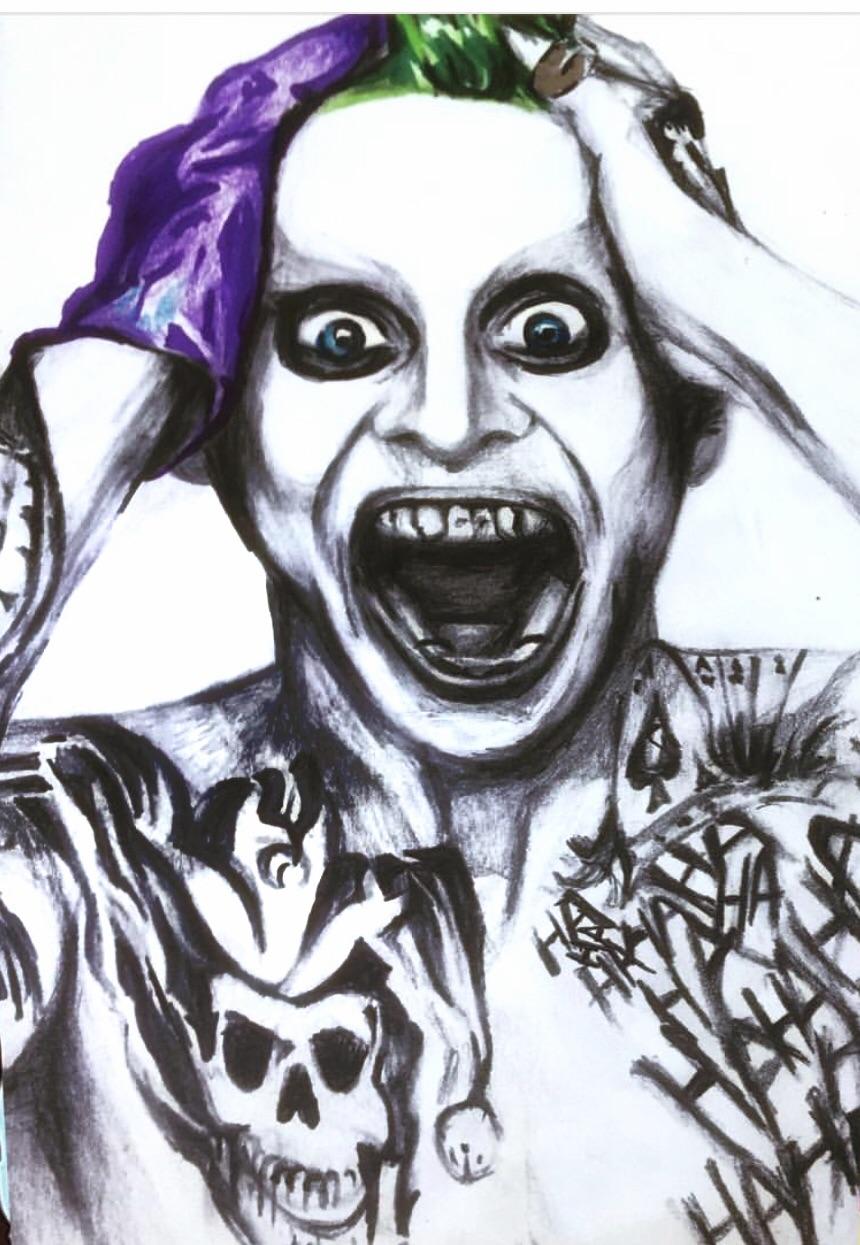 860x1245 My Pencilcolored Pencil Drawing Of Jared Leto As The Joker Batman - Jared Leto Joker Sketch