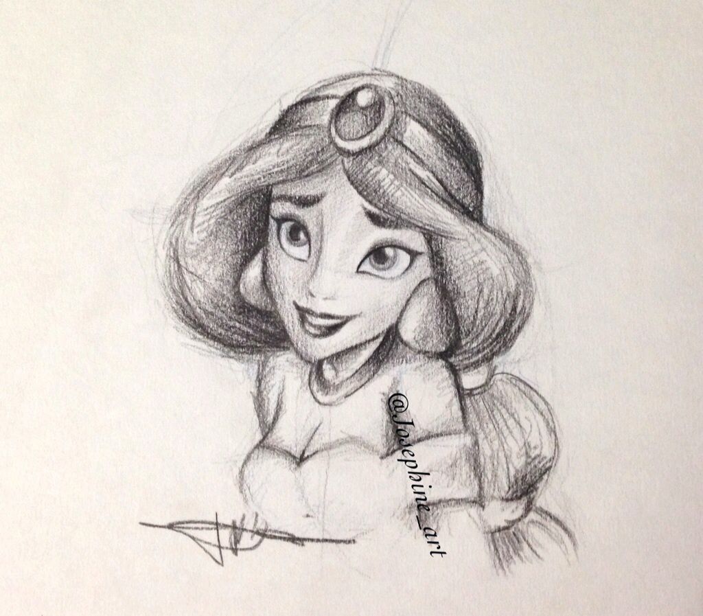 1024x897 Quick Pencil Sketch Of Princess Jasmine Art And Sketches - Jasmine Sketch