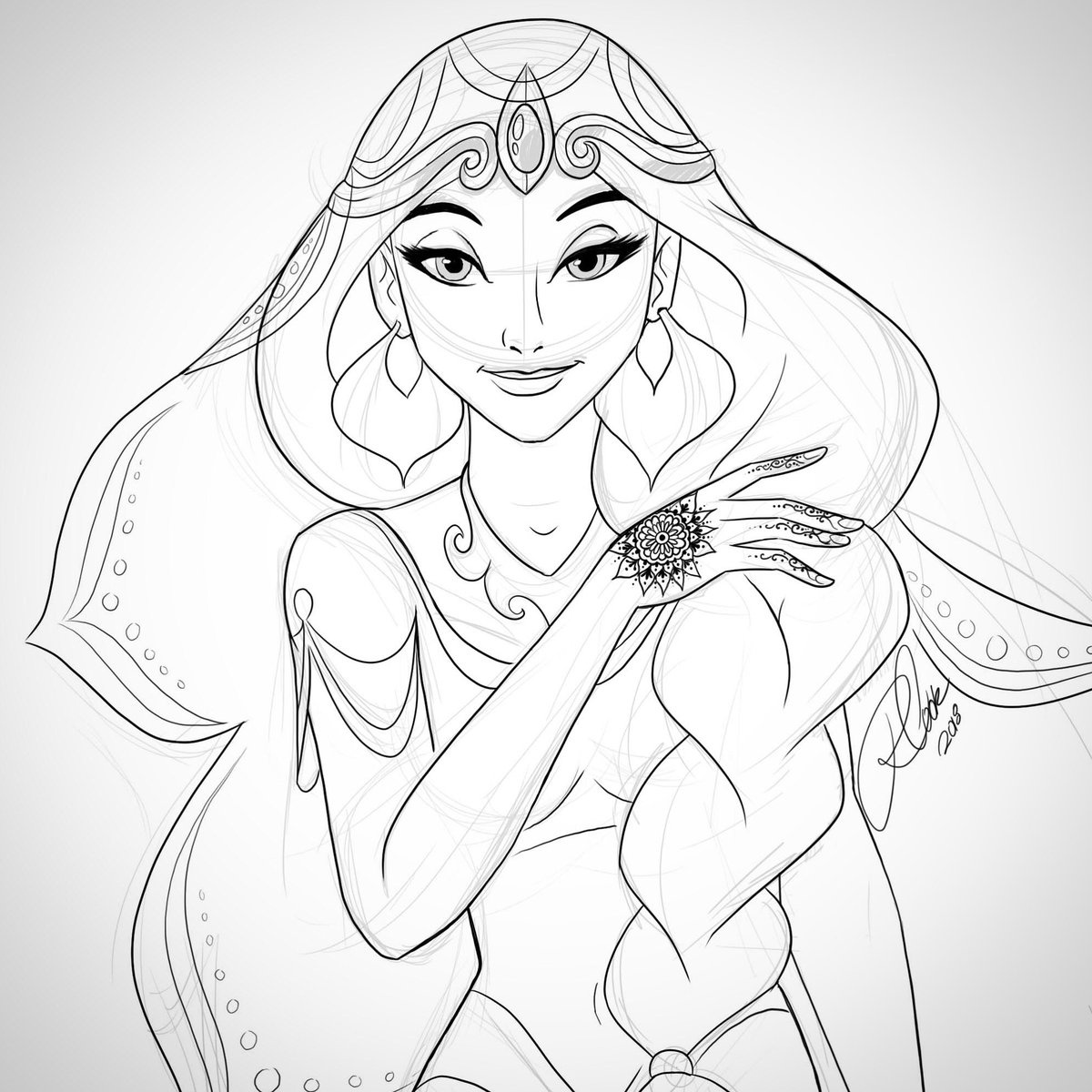 1200x1200 Robby Cook On Twitter Princess Jasmine Sketch. - Jasmine Sketch