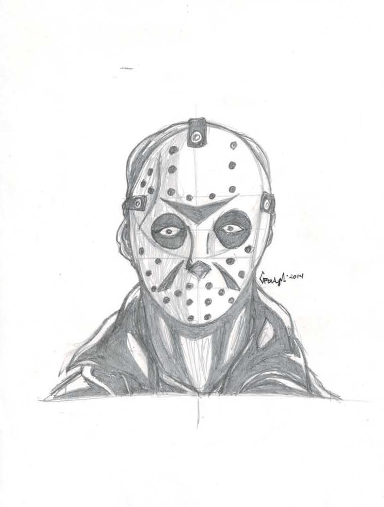 778x1026 Jason Friday 13 Face Sketch By Tefenthescorpion - Jason Sketch