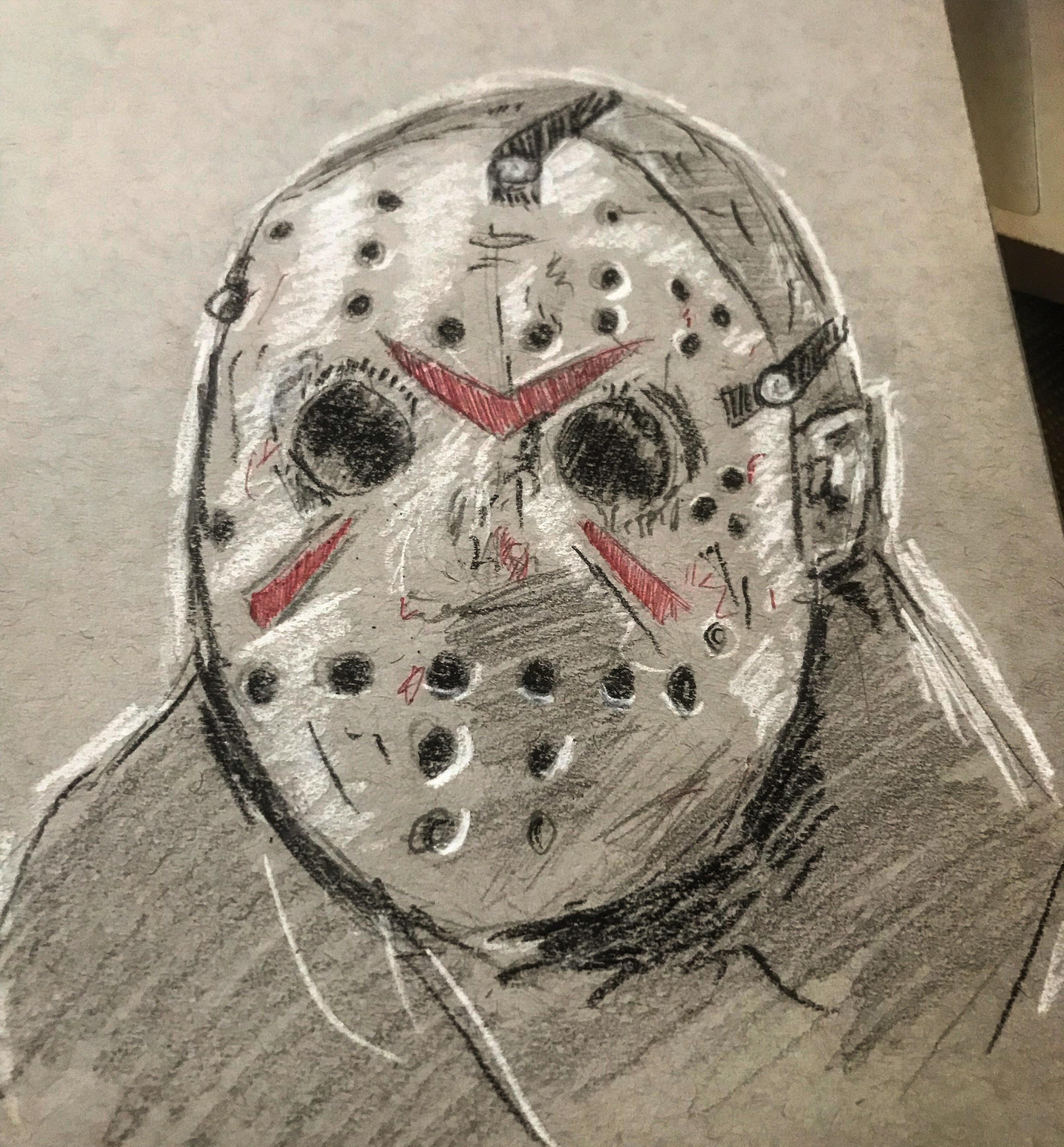 3024x3259 My Late Jason Sketch For Friday The 13th Fridaythe13th - Jason Sketch