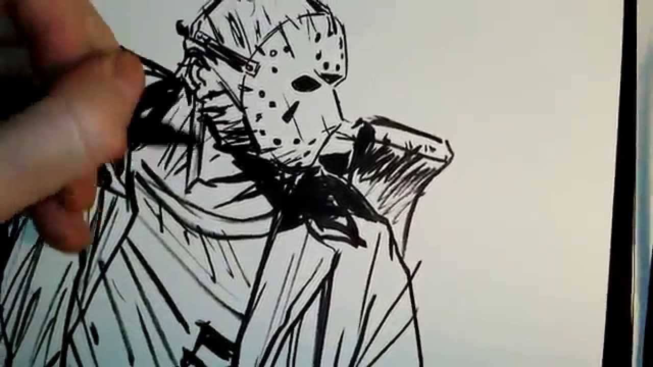 1280x720 Friday The 13th, Jason Voorhees (Live Sketch) - Jason Sketch