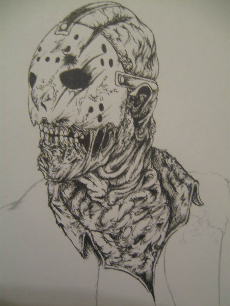 774x1032 Jason Voorhees Sketch By Movieartman - Jason Voorhees Sketch
