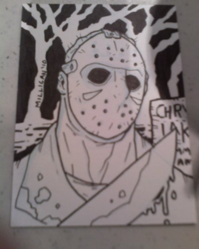 400x500 Sketch Card - Jason Voorhees Sketch