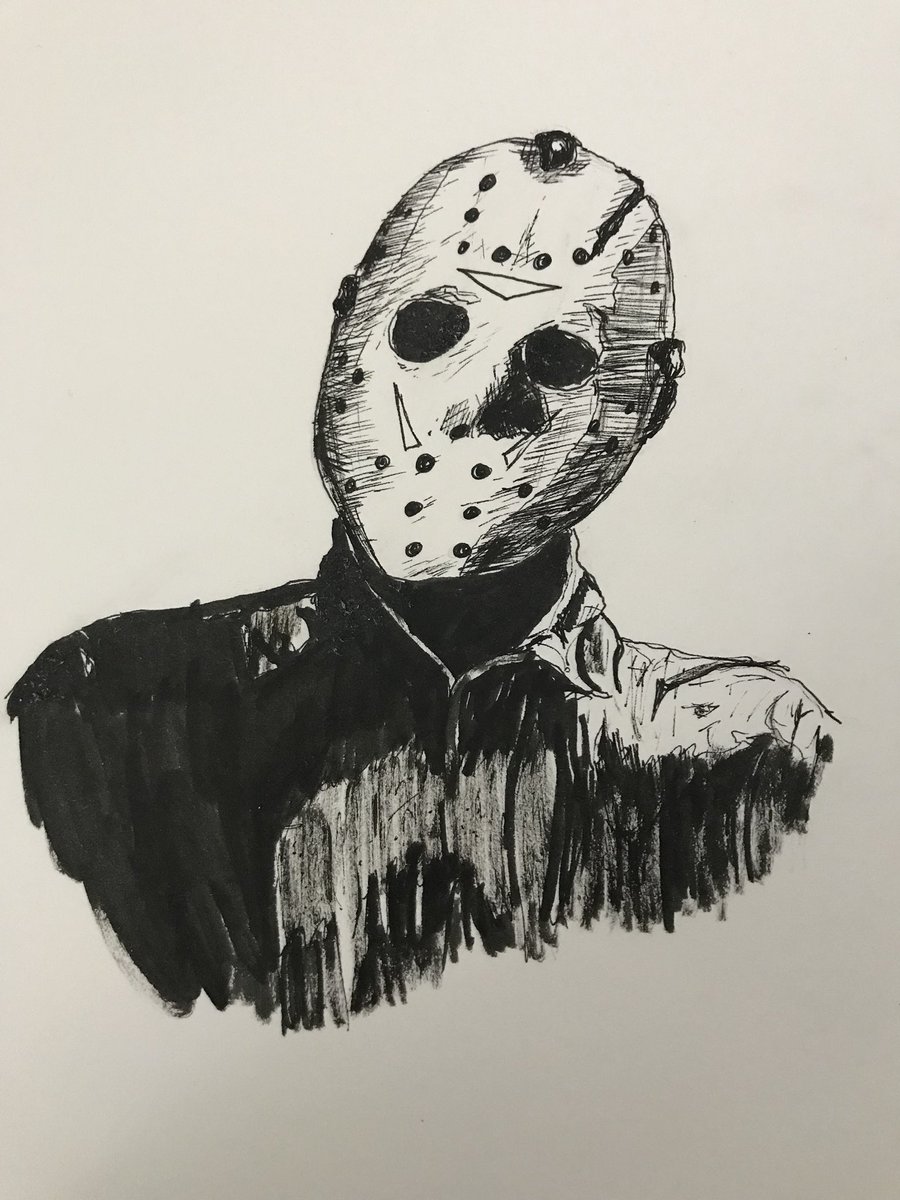 900x1200 Andy Hutcheson On Twitter - Jason Voorhees Sketch