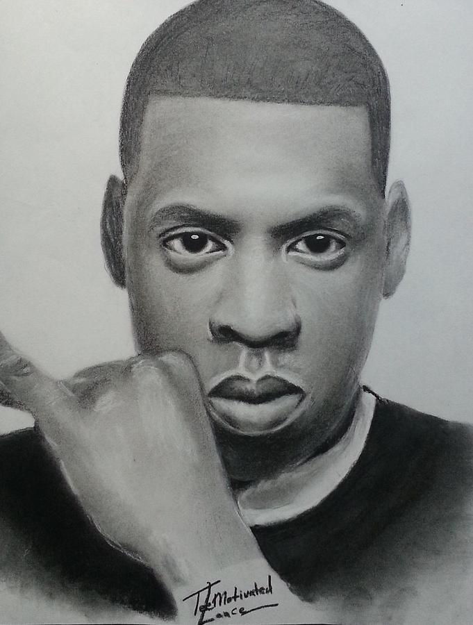 681x900 Jay Z Charcoal Drawing By Lance Freeman - Jay Z Sketch