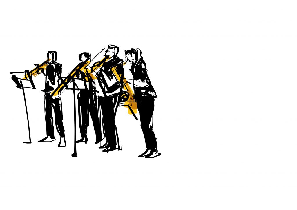 1024x724 Watch, Listen, Sketch Gabriel Campanario - Jazz Band Sketch