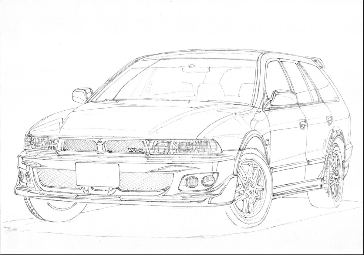 1200x841 Paper Garage On Twitter Mitsubishi Legnum Vr4 Last Gen. Of Jdm - Jdm Sketch