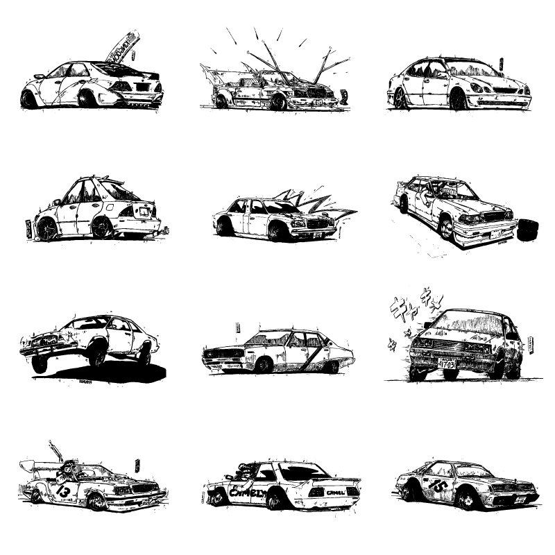 800x800 Zokusha Illustrated - Jdm Sketch