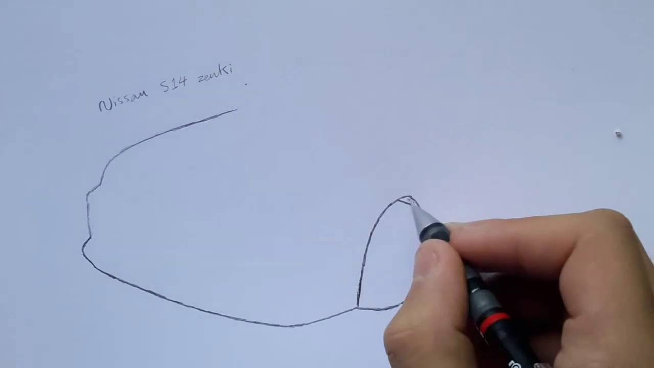 1280x720 How To Draw ( Jdm Cars ) { Nissan S14 Zenki } Wissam Tuning - Jdm Sketch