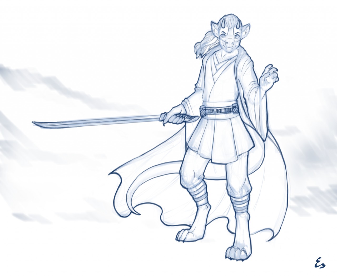 1280x1050 Jedi Sketch By Essylrui - Jedi Sketch