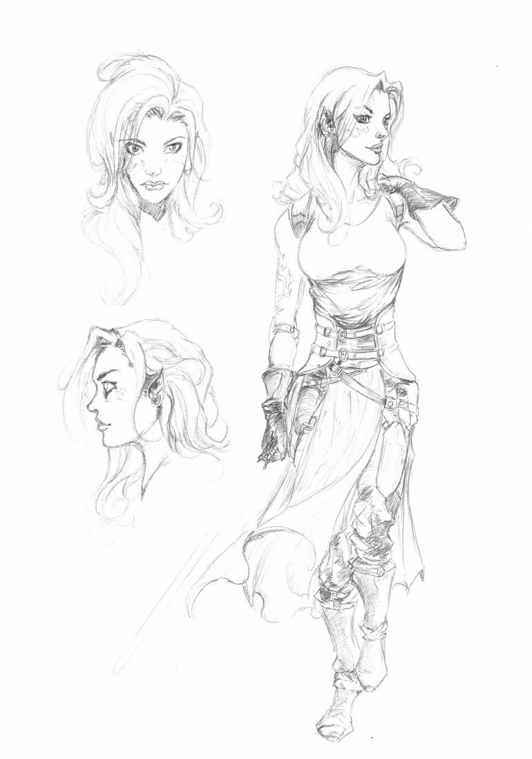 770x1098 She Jedi Drawing By Ryan Jones Saatchi Art - Jedi Sketch