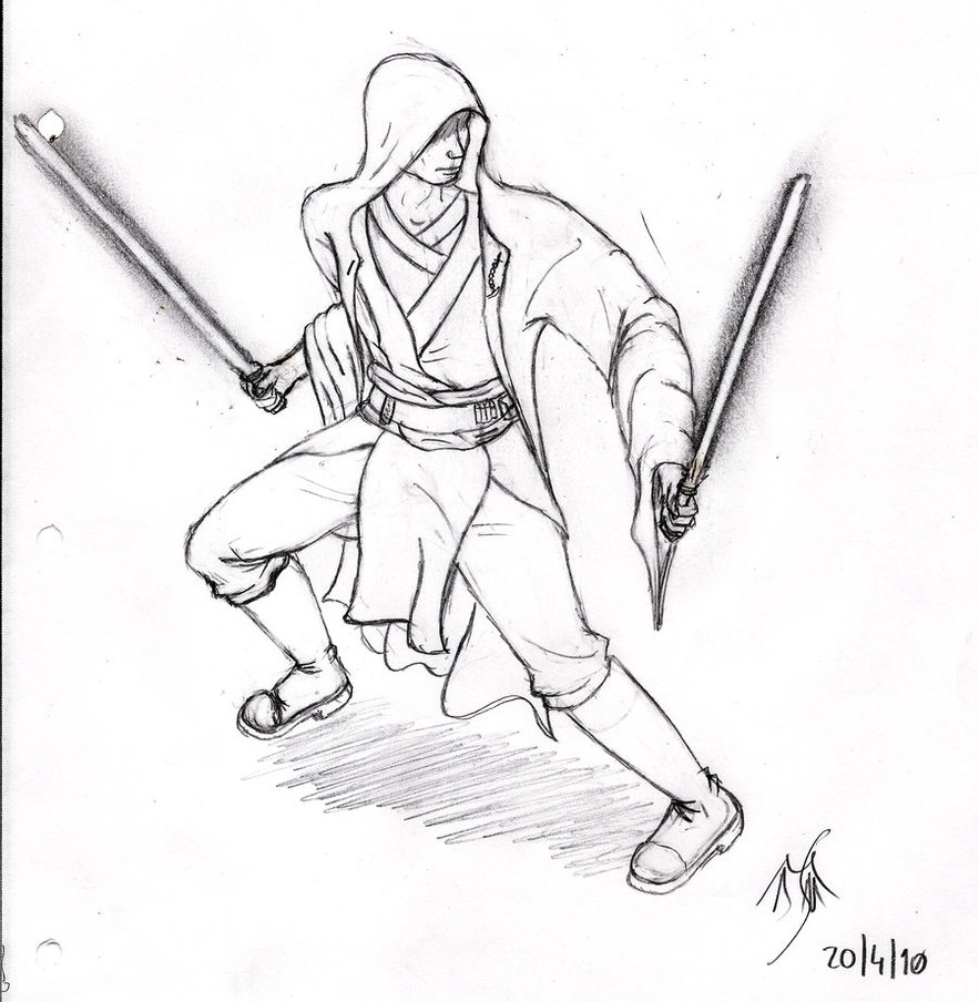 883x904 Jedi Sketch By Polymachairoplacida - Jedi Sketch