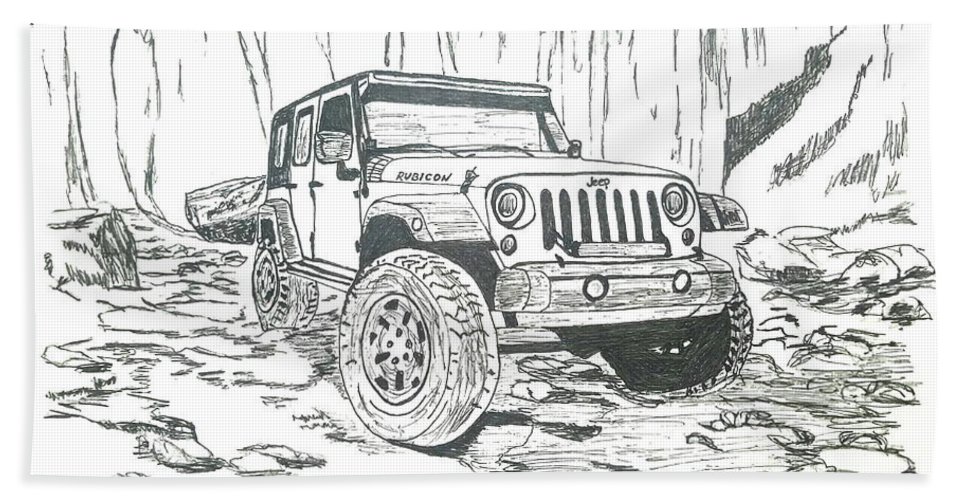 Sketch Jeep Car Drawing - Car Seat Baby