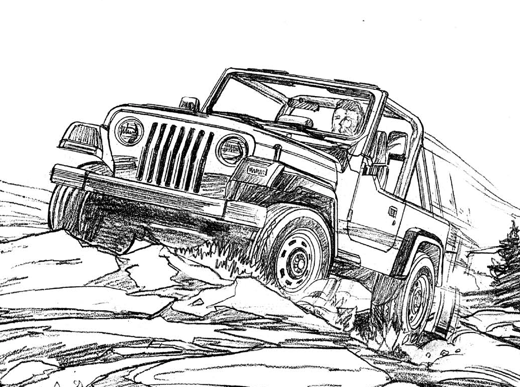 1011x753 Jeep Wrangler - Jeep Wrangler Sketch