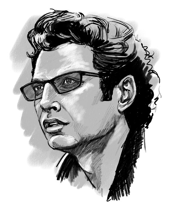 570x684 Jeff Goldblum Clipart - Jeff Goldblum Sketch