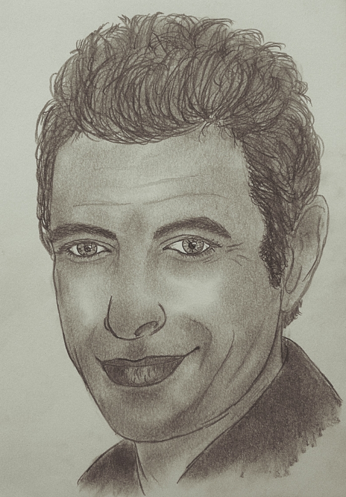 697x1000 Portrait Of Jeff Goldblum By Kendzik On Stars Portraits - Jeff Goldblum Sketch