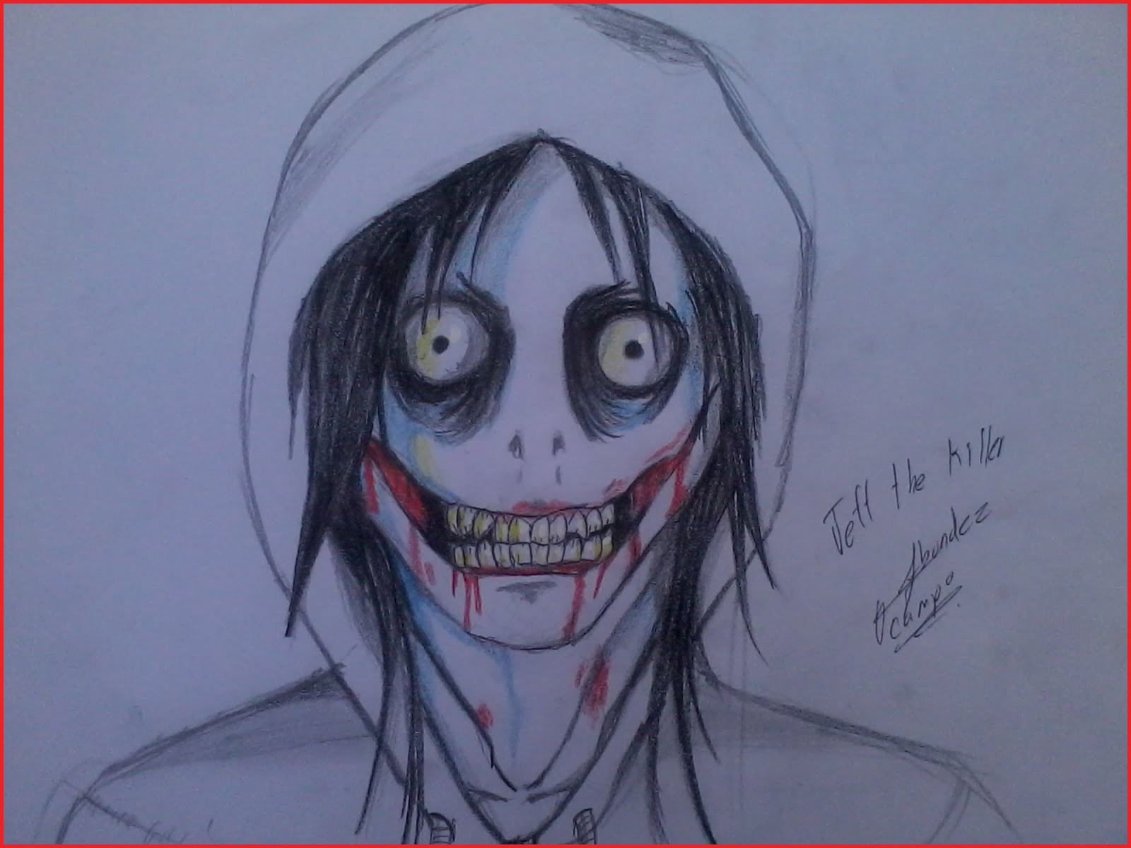 1600x1200 Easy Drawings Creepypasta - Jeff The Killer Sketch