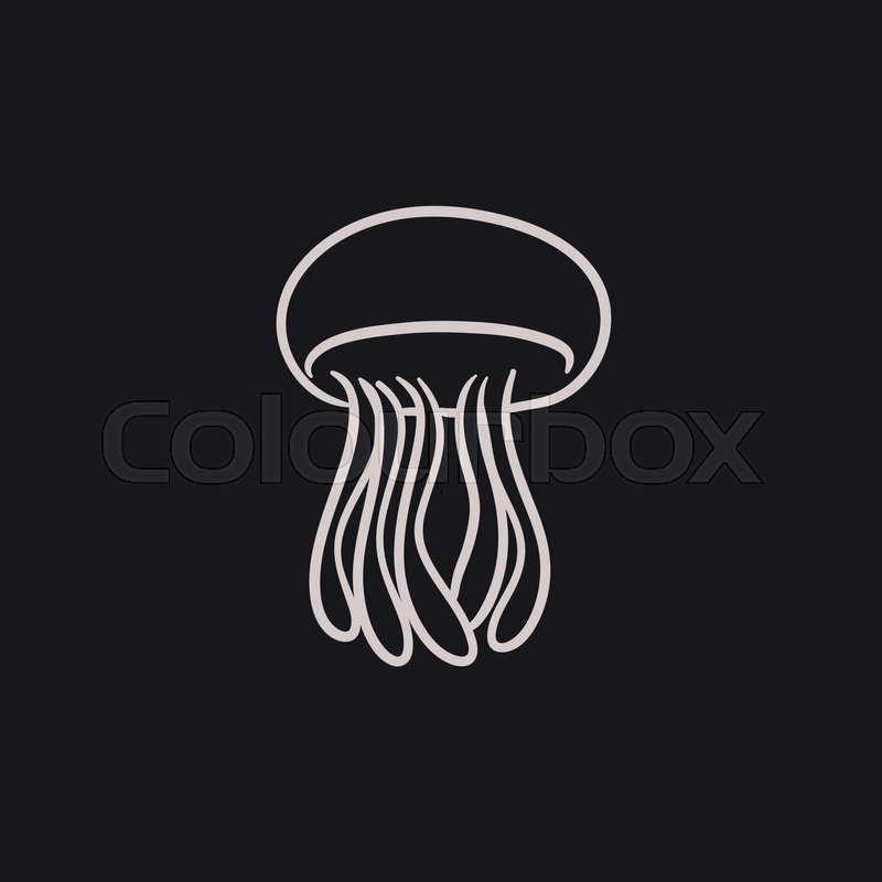 800x800 Jellyfish Vector Sketch Icon Isolated On Background. Hand Drawn - Jellyfish Sketch