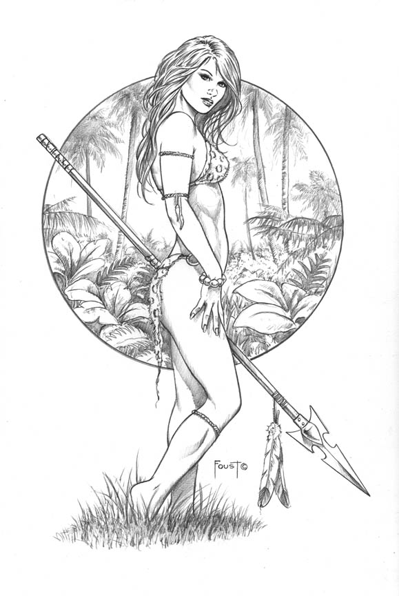 579x864 Jenga, The Jungle Girl By Mitchfoust - Jenga Sketch