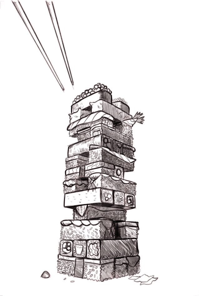 638x948 Monstertree Sketchbook Sushi Jenga - Jenga Sketch