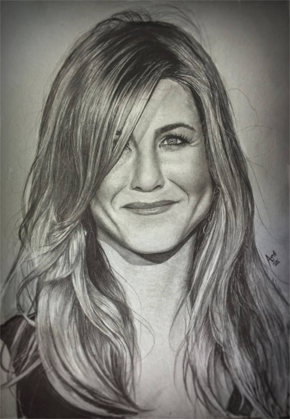 Jennifer Aniston Sketch at PaintingValley.com | Explore collection of ...