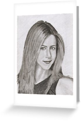 277x415 Jennifer Aniston Greeting Cards By Rex Hensler Redbubble - Jennifer Aniston Sketch