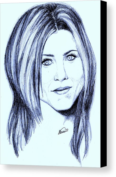 488x740 Speed Drawing Of Jennifer Aniston Canvas Print Canvas Art By - Jennifer Aniston Sketch