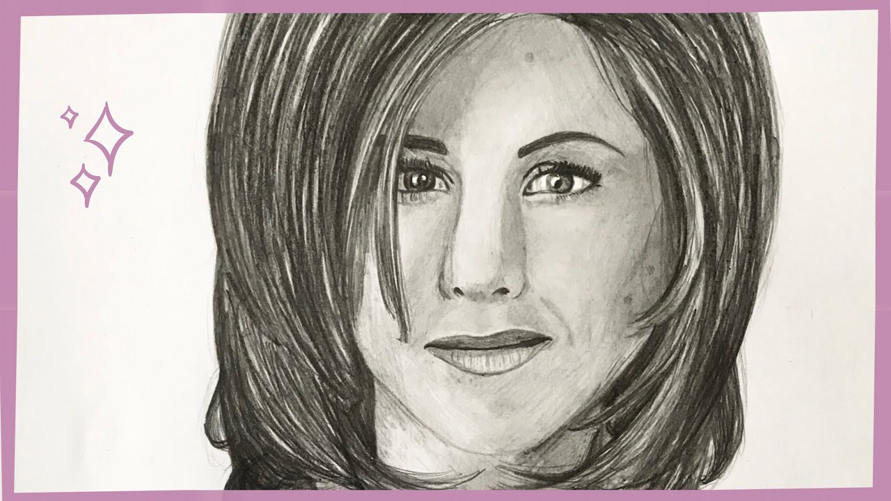 1280x720 Drawing - Jennifer Aniston Sketch