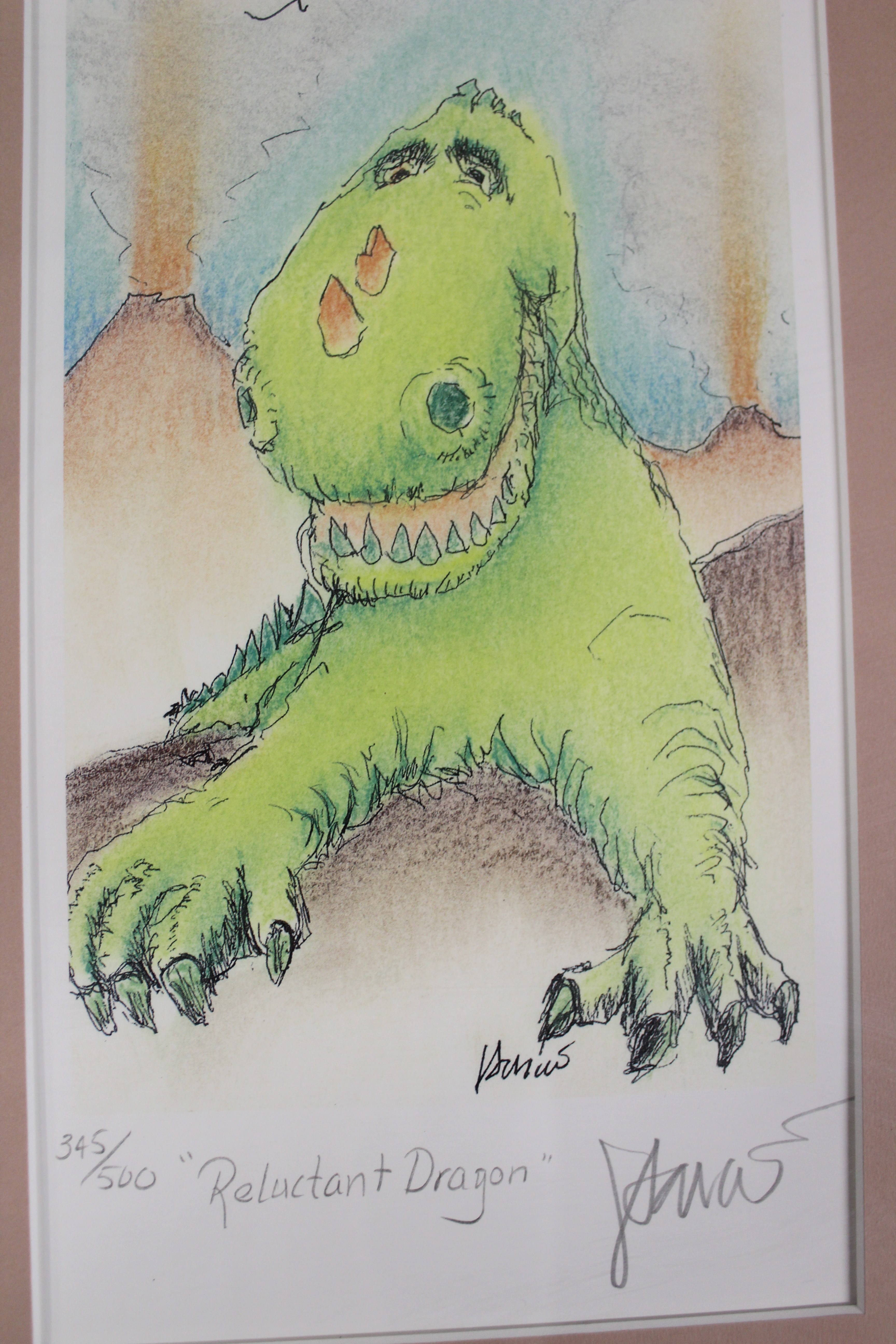 3456x5184 Jerry Garcia Limited Edition Signed Lithograph, Reluctant Dragon - Jerry Garcia Sketches