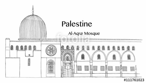 500x286 Hand Drawn Architecture Sketch Of Jerusalem Al Aqsa Mosque In Old - Jerusalem Sketch
