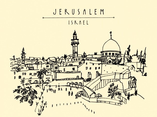 626x469 Jerusalem Background Design Vector Free Download - Jerusalem Sketch