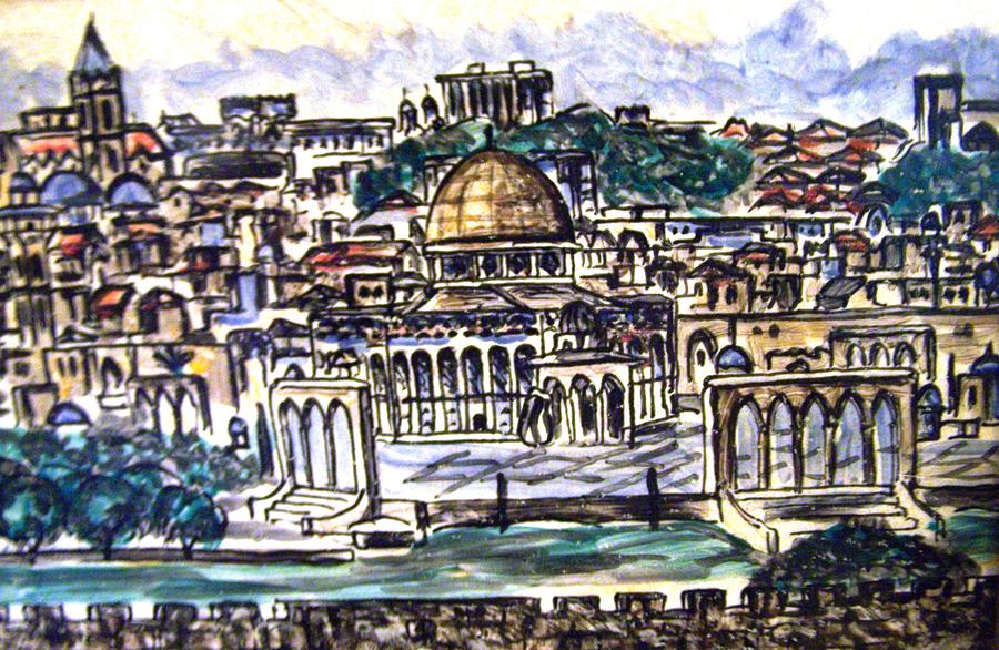 900x586 Old Jerusalem Sketch Photograph By Patricia Taylor - Jerusalem Sketch
