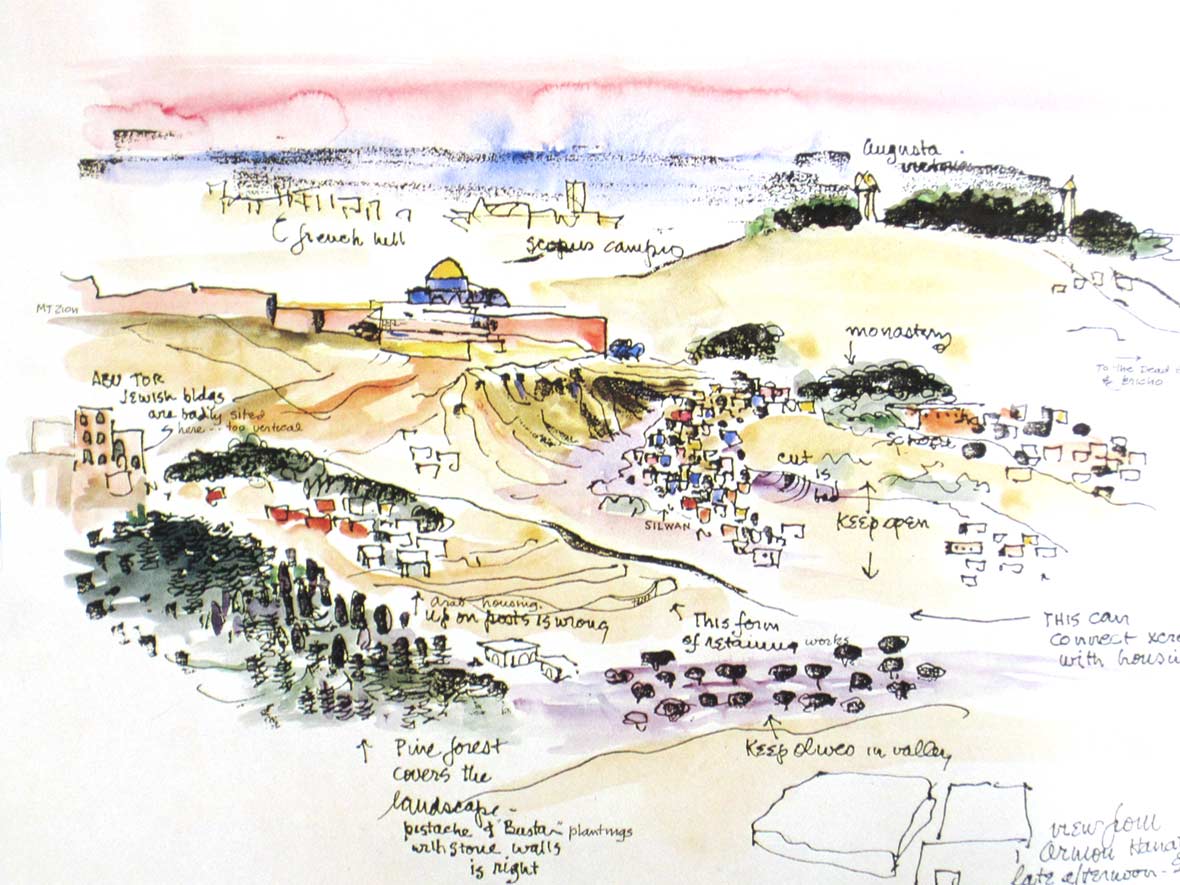 1180x885 The Landscape Architecture Of Lawrence Halprin (The Cultural - Jerusalem Sketch