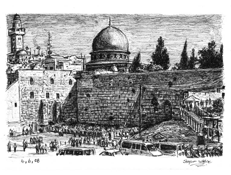 765x580 Wailing Wall Jerusalem - Jerusalem Sketch