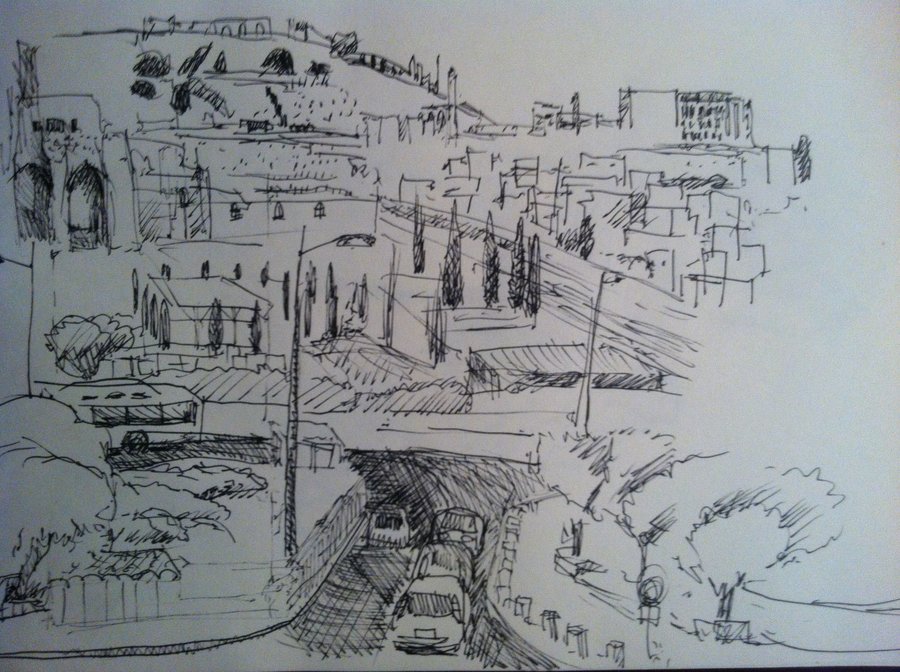 900x672 Jerusalem Sketch By Eytaneylul - Jerusalem Sketch